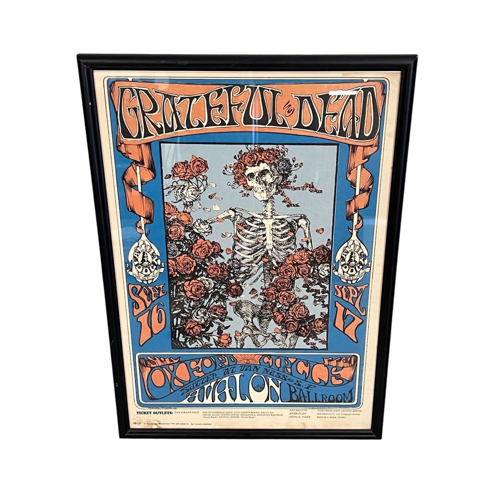 GRATEFUL DEAD SKELETON & ROSES AVALON BALLROOM FAMILY DOG CONCERT POSTER FD-26-3